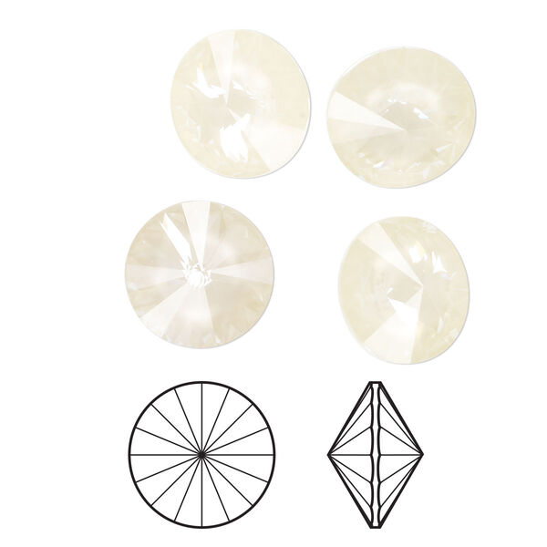 Chaton 4pk crystal linen ignite, Crystal Passions® 12mm rivoli 1122 image number 0