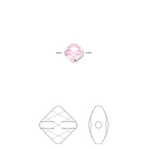 Bead 24pk mini bead rose, Crystal Passions® 6mm rhombus 5054