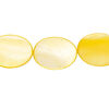 Mother-of-pearl shell 1pkg1, flat oval bead 15 inch golden yellow 18x13mm-18x14mm image number 0
