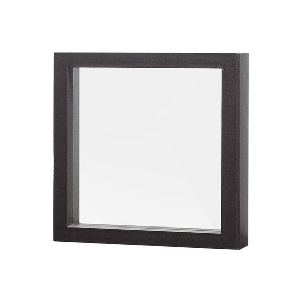 Display, 3D suspension, synthetic paper and silicone, black and clear, 7-1/4 x 7-1/4 x 1-1/4 inch square with 6x6-inch inside dimension. Sold individually. image number 0