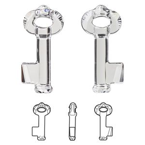 Focal 1pk crystal, Crystal Passions® 30x13.5mm pendant key 6919