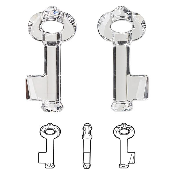 Focal 1pk crystal, Crystal Passions® 30x13.5mm pendant key 6919 image number 0