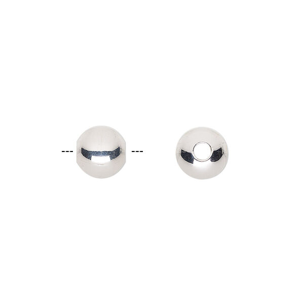 Bead, ultra silver-plated brass, 8mm round. Sold per pkg of 50. image number 0