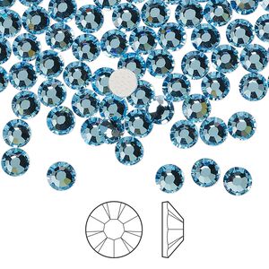 Flat back 1440pk aquamarine foil back, Preciosa MAXIMA Czech crystal hotfix rhinestone 4.6-4.8mm chaton rose round SS20