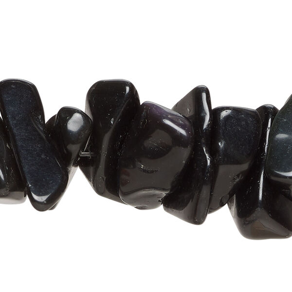 Black obsidian 1pkg1, chip bead natural, 15 inch large to extra-large image number 0