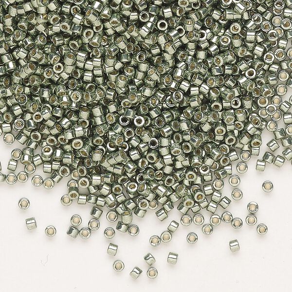 Seed bead, Delica®, glass, pkg/50g, #11 round, Duracoat® opaque galvanized sea green (DB-1845). image number 0