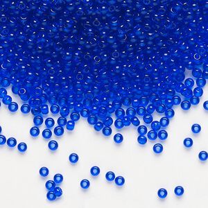 Seed bead, Preciosa Ornela Czech glass, pkg/500g, #11 rocaille, transparent medium blue, (30080).