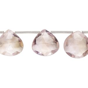 Ametrine 1pkg12, hand-cut top-drilled faceted puffed teardrop bead 12-14mm