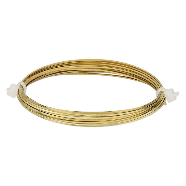 Wire, Beadalon®, brass, half-hard, square, 20 gauge. Sold per 2-meter section. image number 0