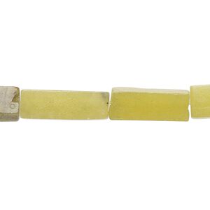 Olive new "jade" 1pkg1, square tube bead natural 15.5-16 inch 15x5mm-17x6mm