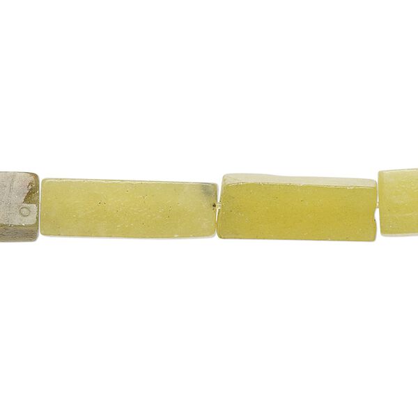 Olive new "jade" 1pkg1, square tube bead natural 15.5-16 inch 15x5mm-17x6mm image number 0
