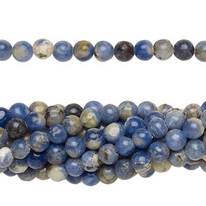Sodalite 1pkg10, round bead natural 15.5-16 inch 4mm