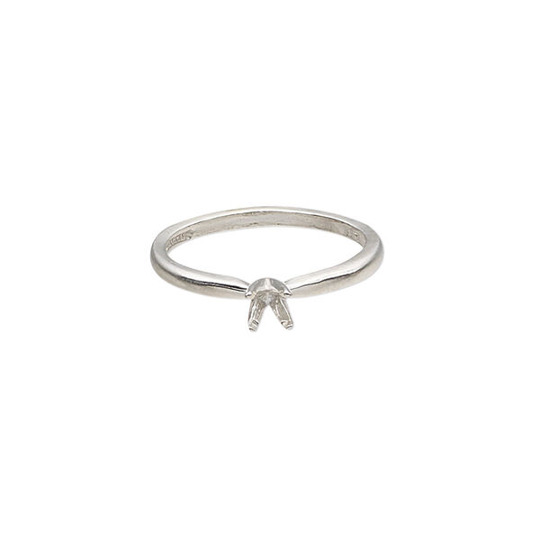 Ring, Sure-Set™, sterling silver, 4mm 4-prong round setting, size 6. Sold individually. image number 0