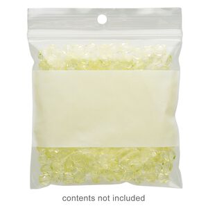 Bag, Tite-Lip™, plastic, clear and white, 3-inch top zip with block and hole. Sold per pkg of 1,000.
