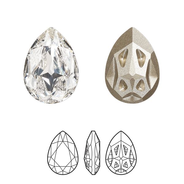 Fancy stone 48pk crystal foil back, Swarovski® 18x13mm mirage pear 4390 image number 0