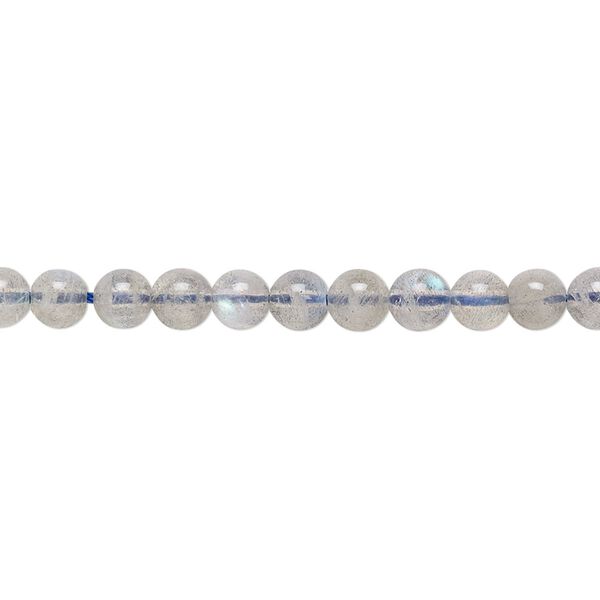 Labradorite 1pkg1, semi-round bead natural 7 inch 3.5-4.5mm image number 0