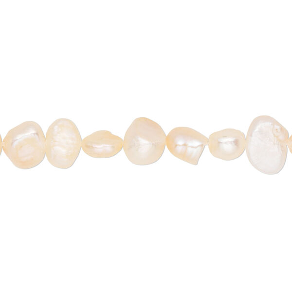 Pearl, cultured freshwater, peach, 5-6mm flat-sided potato, D grade, Mohs hardness 2-1/2 to 4. Sold per 16-inch strand. image number 0
