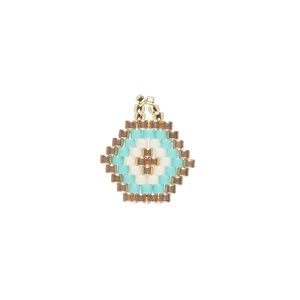 Drop, glass, opaque and translucent multicolored, 14x12mm hexagon. Sold individually.