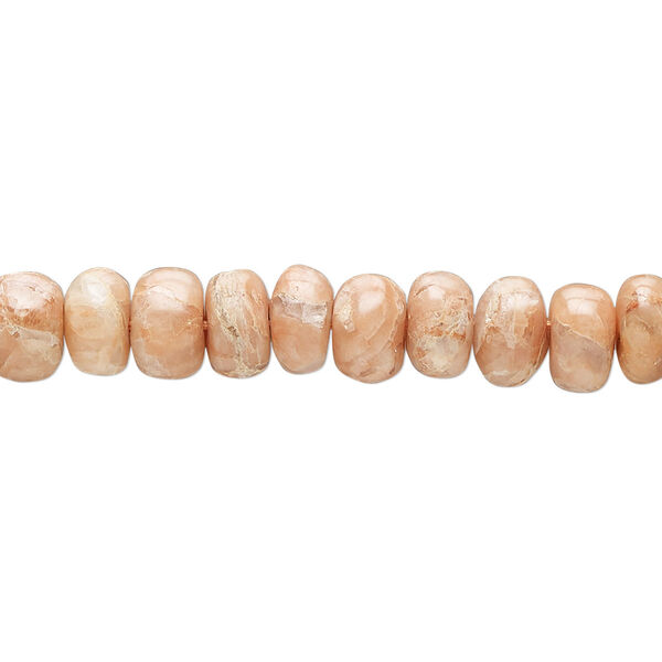 Rose jasper 1pkg1, hand-cut rondelle bead natural B- grade, 14 inch 7x4mm-8x6mm image number 0