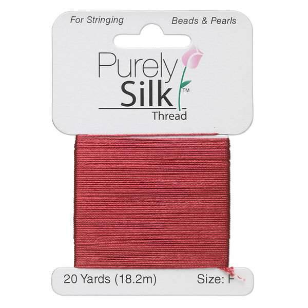 Thread, Purely Silk™, maroon, size F. Sold per 20-yard card. image number 0
