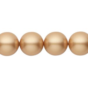 Pearl 100pk vintage gold, Swarovski® 12mm round 5810