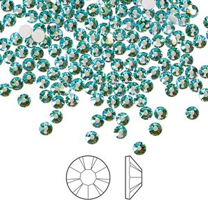 Flat back 144pk Caribbean Sea AB foil back, Preciosa MAXIMA Czech crystal hotfix rhinestone 2.7-2.9mm chaton rose round SS10