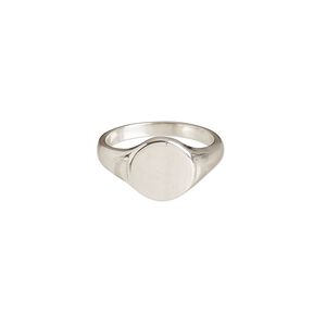Ring, sterling silver, 10.5mm wide with 10.5mm flat round setting, size 7. Sold individually.