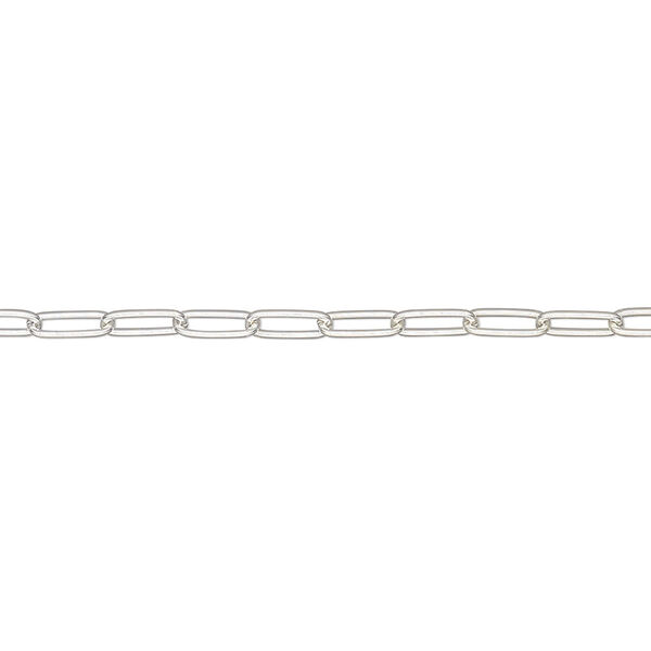 Chain, sterling silver, 2.6mm paperclip. Sold per pkg of 5 feet. image number 0