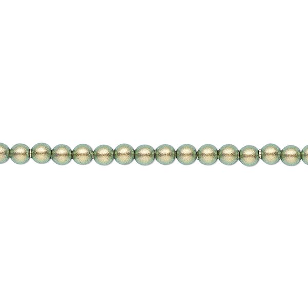 Pearl 100pk iridescent green, Crystal Passions® 3mm round 5810 image number 0