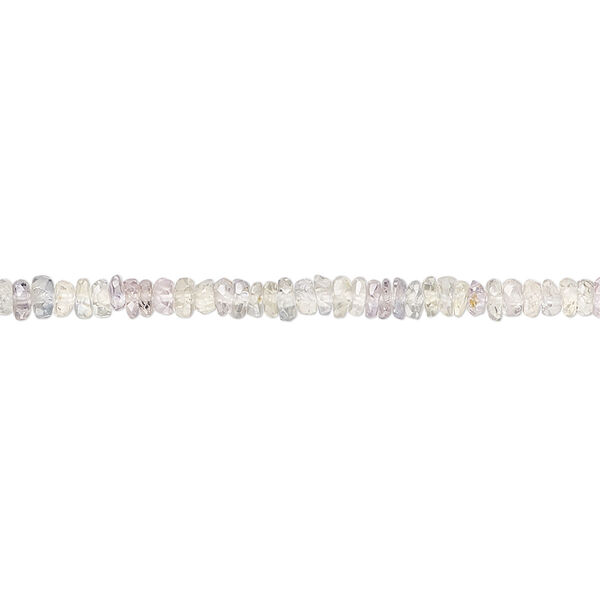 Bead, green sapphire (heated), 2x1mm-3x2mm hand-cut faceted rondelle with 0.4-0.6mm hole, B grade, Mohs hardness 9. Sold per 6-inch strand. image number 0