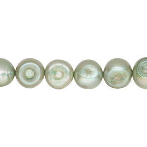 Freshwater 1pkg1, flat-sided potato pearl, 15.5-16 inch aloe 9-10mm cultured