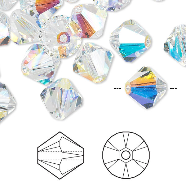 Bead 144pk crystal AB, Swarovski® 10mm XILION bicone 5328 image number 0