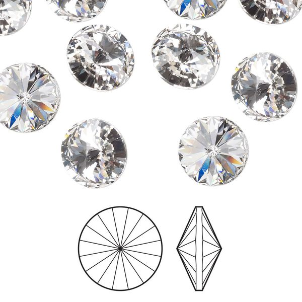 Chaton 72pk crystal foil back, Preciosa MAXIMA Czech crystal rhinestone 18mm rivoli image number 0