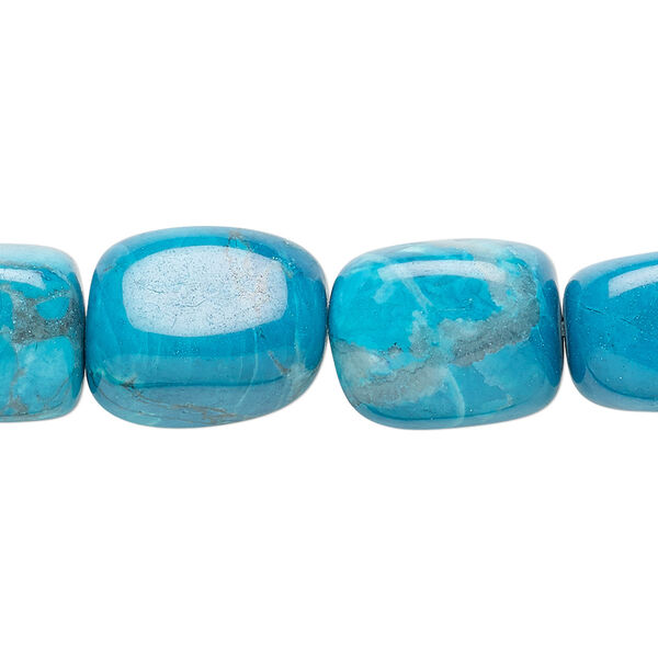 Bead, howlite (dyed), turquoise blue, medium nugget, Mohs hardness 3 to 3-1/2. Sold per 15-1/2" to 16" strand. image number 0