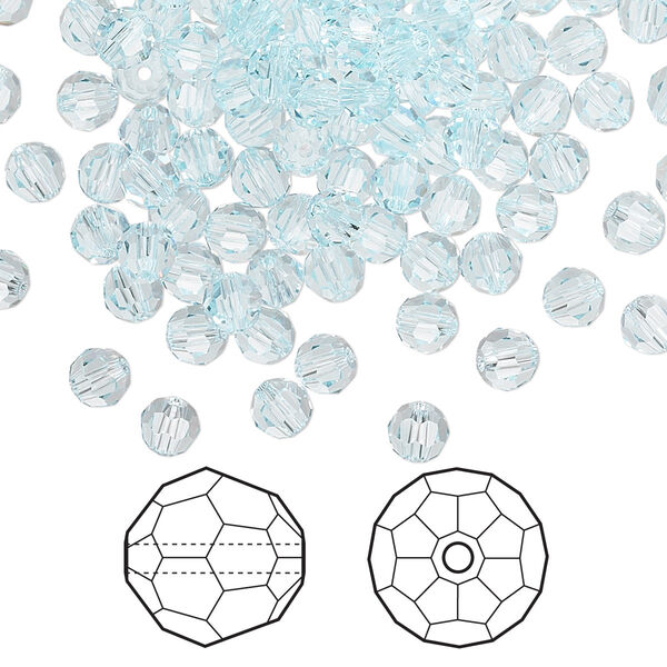 Bead 144pk light Azore, Crystal Passions® 4mm round 5000 image number 0