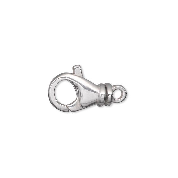 Clasp, lobster claw, sterling silver, 15.5x9.5mm with swivel loop. Sold individually. image number 0