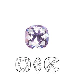 Fancy stone 1pk violet foil back, Preciosa MAXIMA Czech crystal rhinestone 12mm cushion square