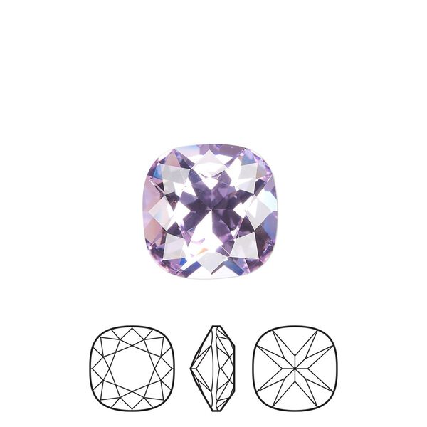 Fancy stone 1pk violet foil back, Preciosa MAXIMA Czech crystal rhinestone 12mm cushion square image number 0
