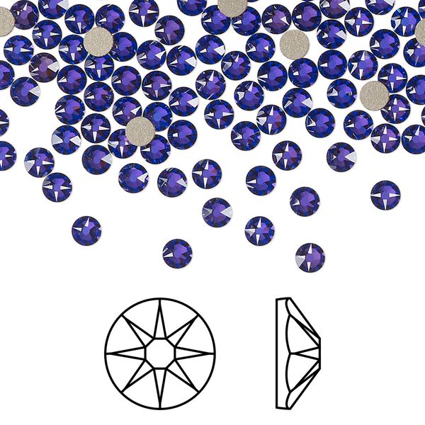 Flat back 1440pk crystal heliotrope foil back, Swarovski® 3-3.2mm rose round SS12 2088 image number 0