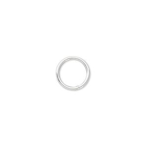 Jump ring, sterling silver-filled, 10mm soldered round, 8mm inside diameter, 18 gauge. Sold per pkg of 100.