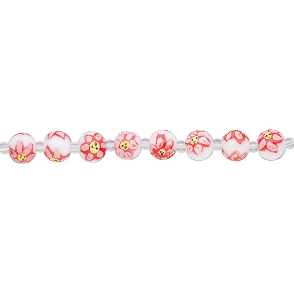 Bead, glass 1pkg8, multicolored, 12mm hand-painted round. image number 1