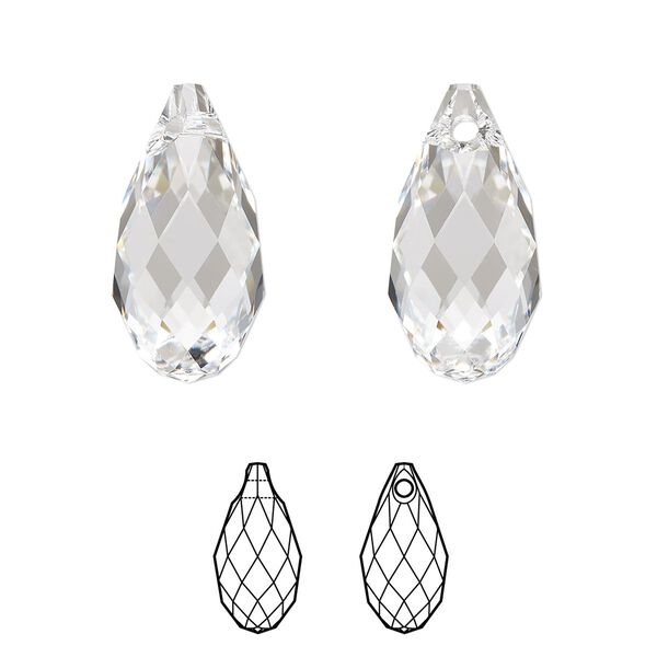 Briolette 1pk crystal, Crystal Passions® 17x8.5mm pendant drop 6010 image number 0