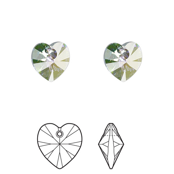 Drop 4pk crystal paradise shine, Crystal Passions® 10mm pendant heart 6228 image number 0