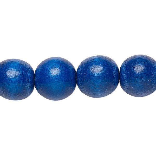 Bead, Taiwanese cheesewood (dyed / waxed), dark blue, 11-12mm round. Sold per pkg of (2) 15-1/2" to 16" strands. image number 0