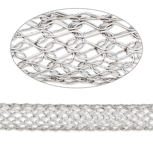 Wire, stainless steel, 7mm tubular knit, fits up to 6mm bead. Sold per pkg of 1 yard. image number 0