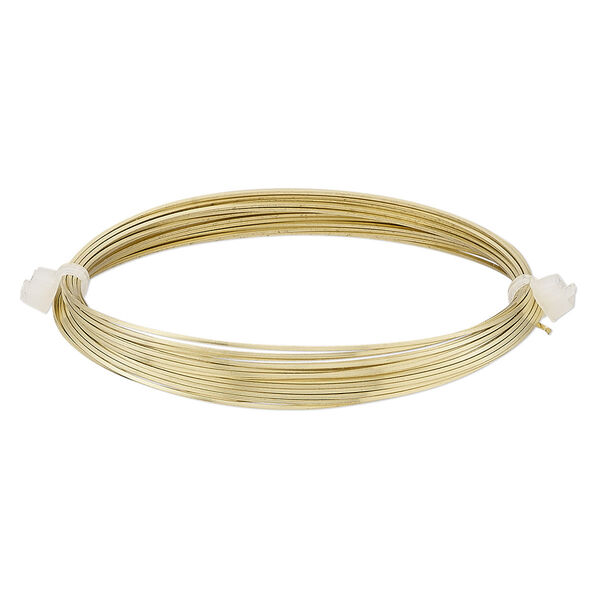 Wire, Beadalon®, brass, half-hard, square, 22 gauge. Sold per 3.5-meter section. image number 0