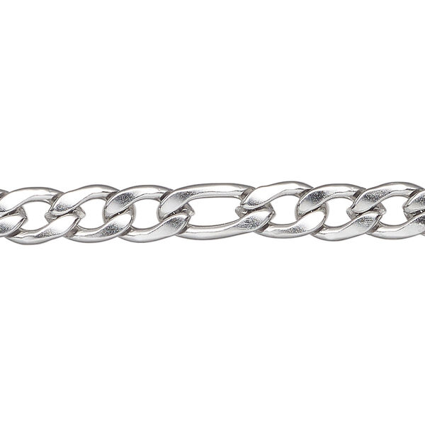 Chain 1pkg1 figaro, 6.25mm, stainless steel 5 foot unfinished image number 0