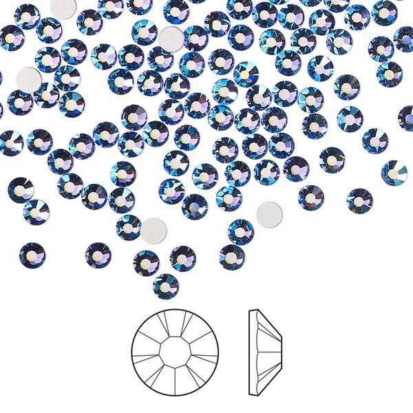 Flat back 144pk blue violet AB foil back, Preciosa MAXIMA Czech crystal rhinestone 2.7-2.9mm chaton rose round SS10 image number 0