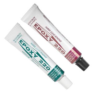 Adhesive, Epoxy 220, light amber, 2-part epoxy. Sold per pkg of (2) 1/2 ounce tubes.