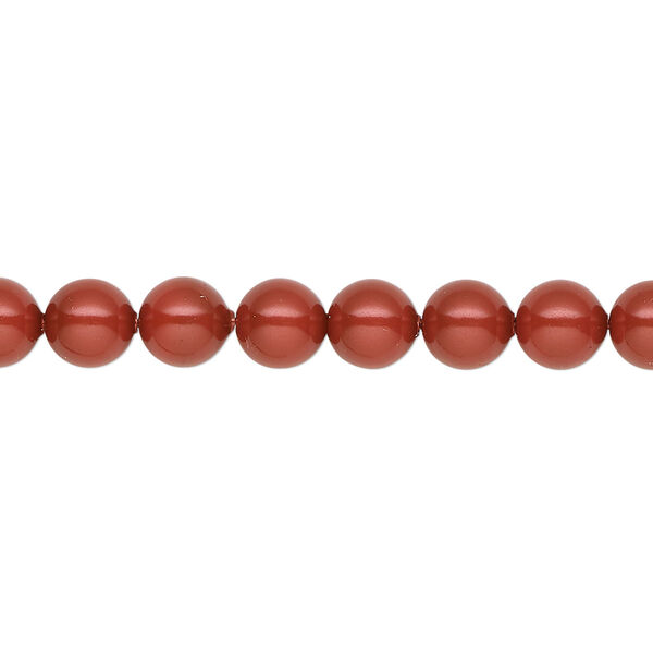 Pearl 500pk dark coral pearl, Swarovski® 6mm round 5810 image number 0